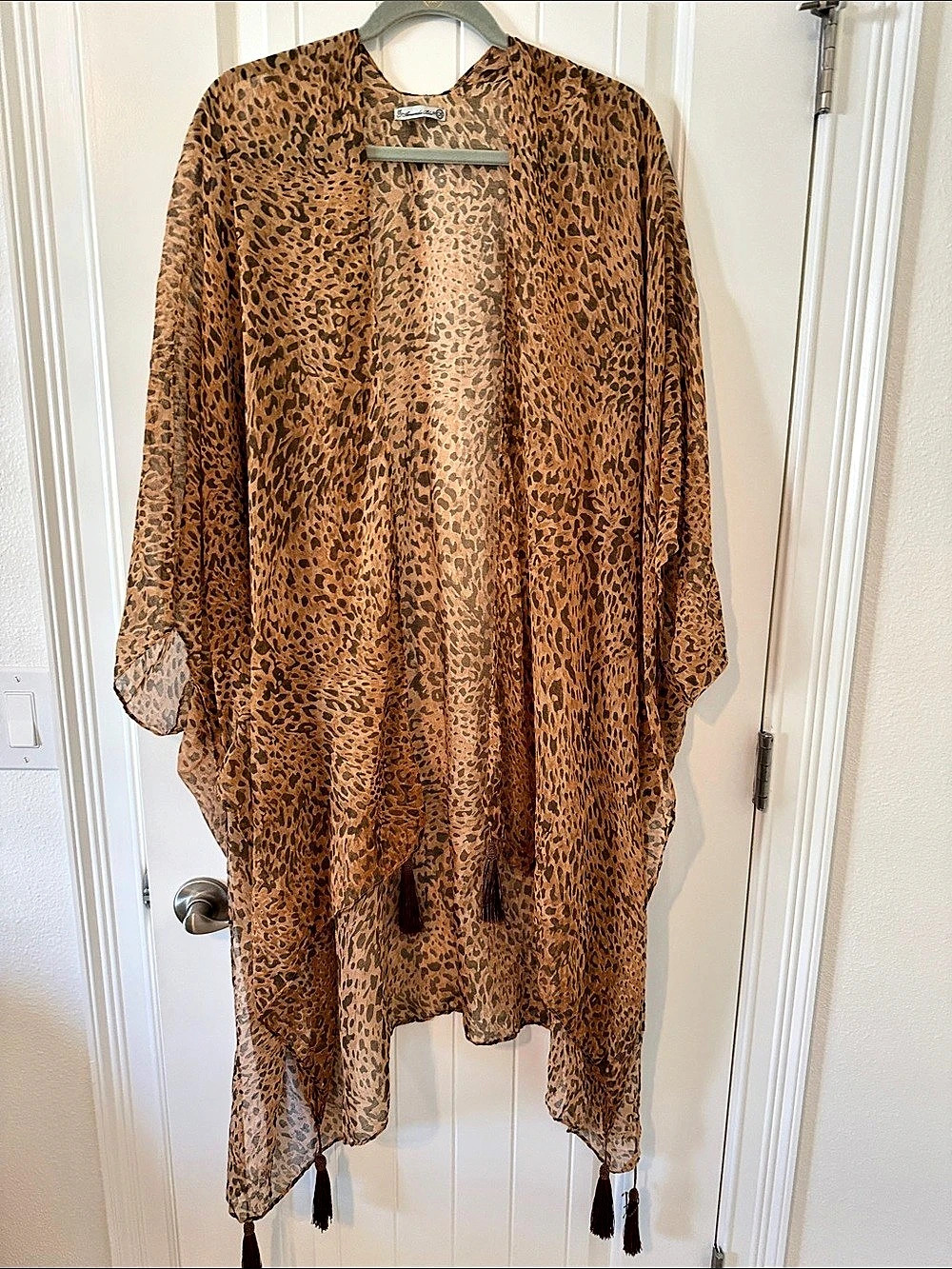 Amanda Blu Women's Animal Print Kimono Brown
